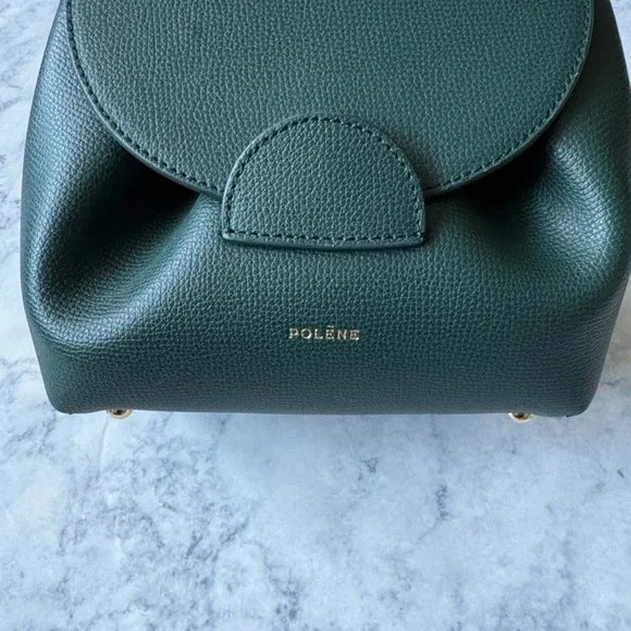 Polene Numéro Un Nano Dark Hunter Green Crossbody Bag Purse Paris - Picture 10 of 12